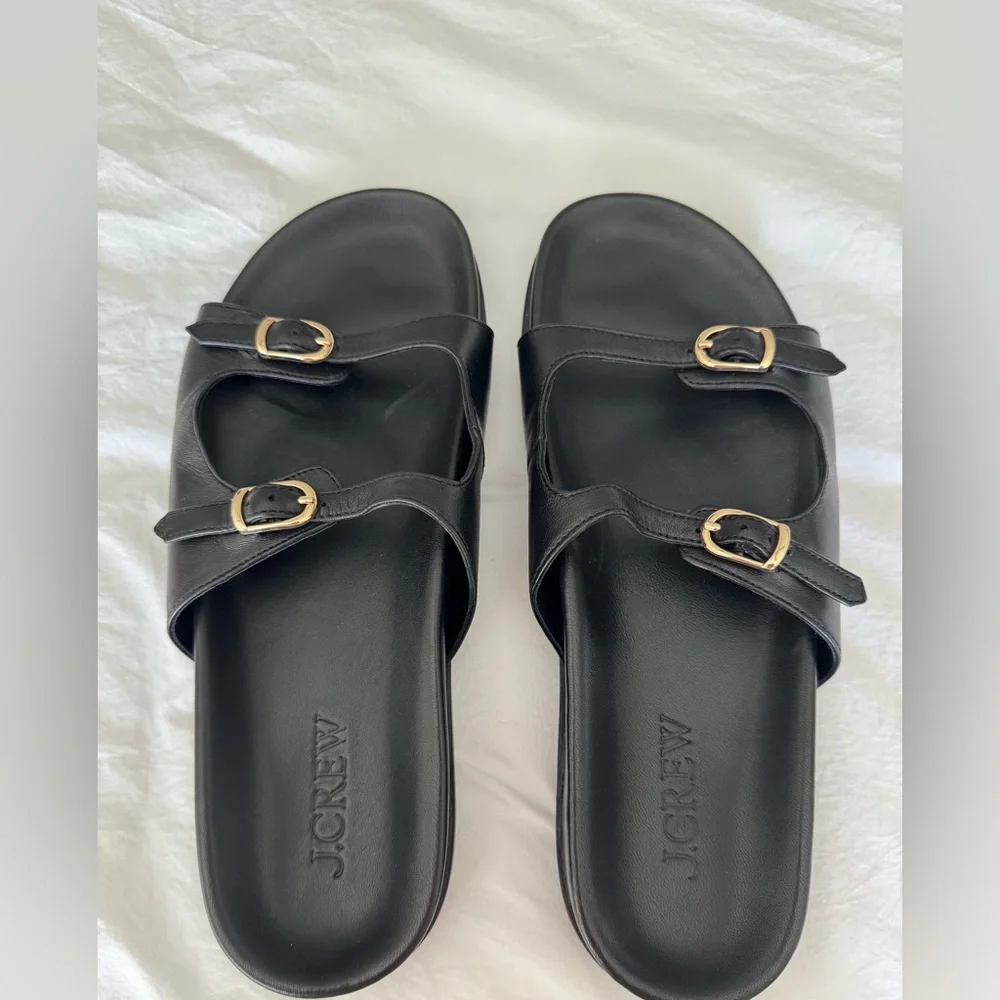 J Crew size 9 leather slide sandals - Picture 1 of 5